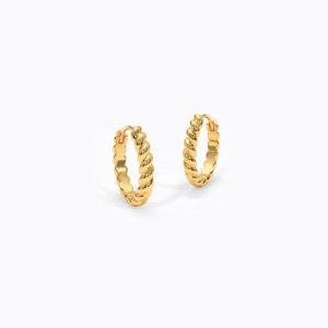 Twisted Strings Gold Stud Earrings